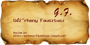 Görheny Fausztusz névjegykártya